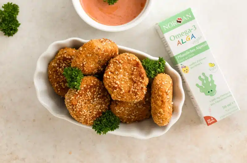 Vegane "No-Chicken" Nuggets mit Omega-3-Ketchup