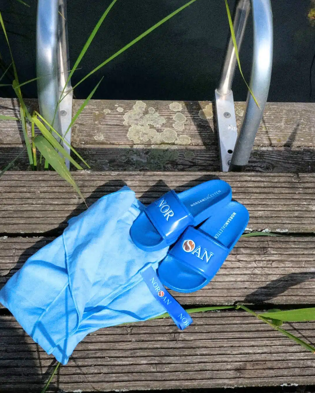 norsan badelatschen teich handtuch