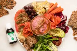 norsan rezept Rote-Bete-Hummus Platte mit Omega-3