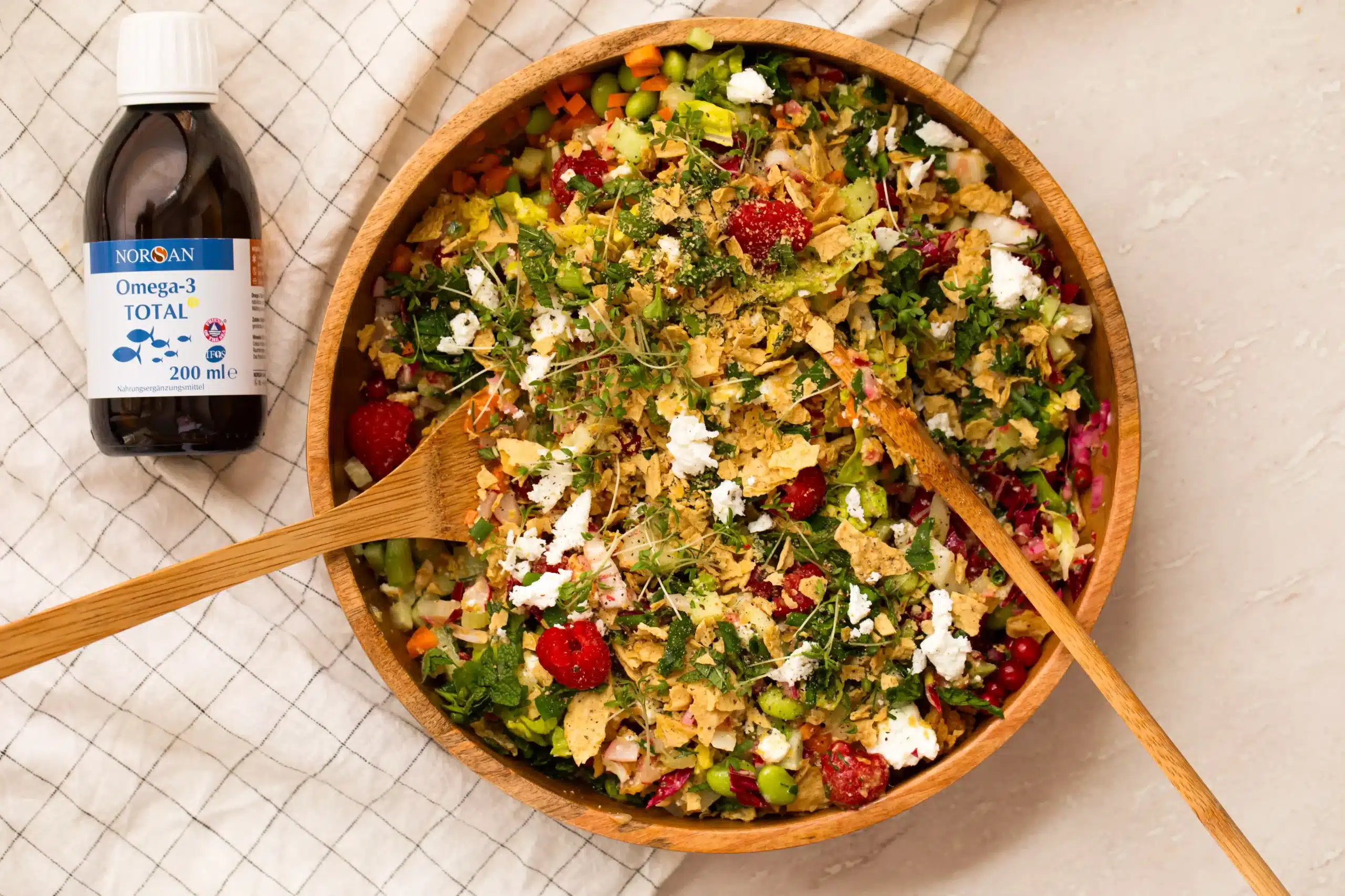 Tortilla-Salat mit Omega-3 Dressing norsan rezept