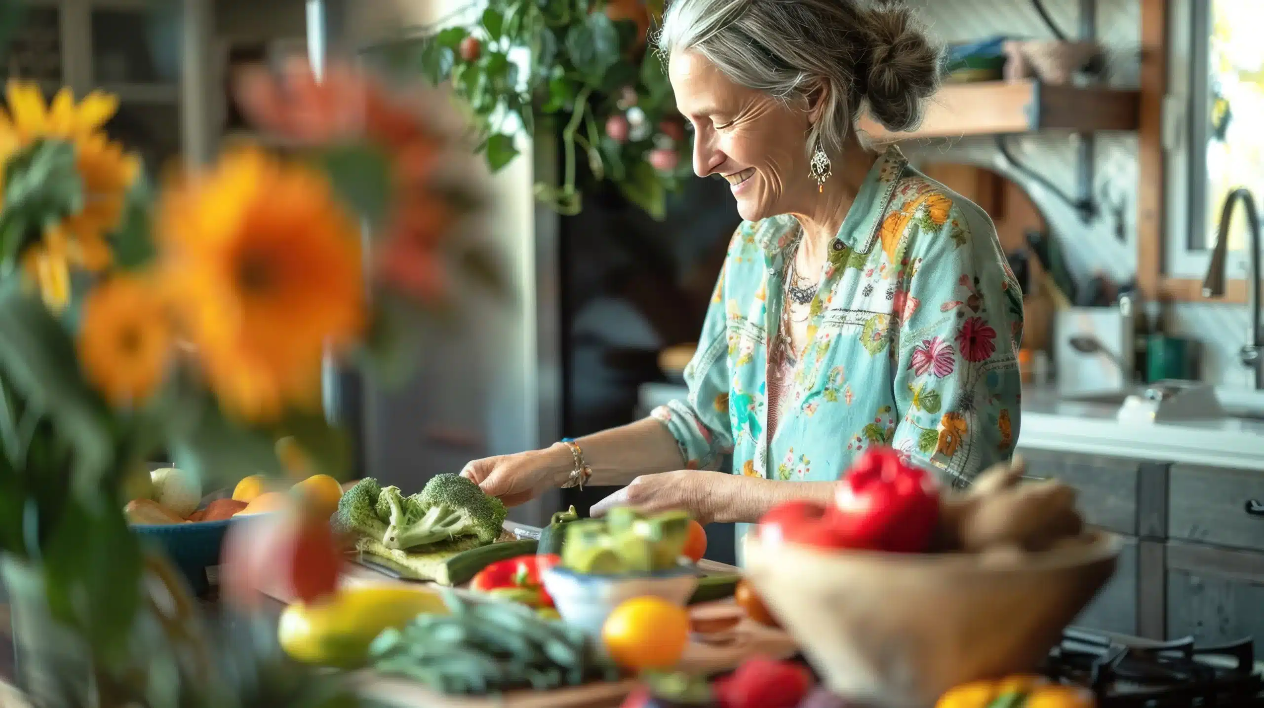 frau ernaehrung kochen gesund obst gemuese
